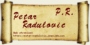 Petar Radulović vizit kartica